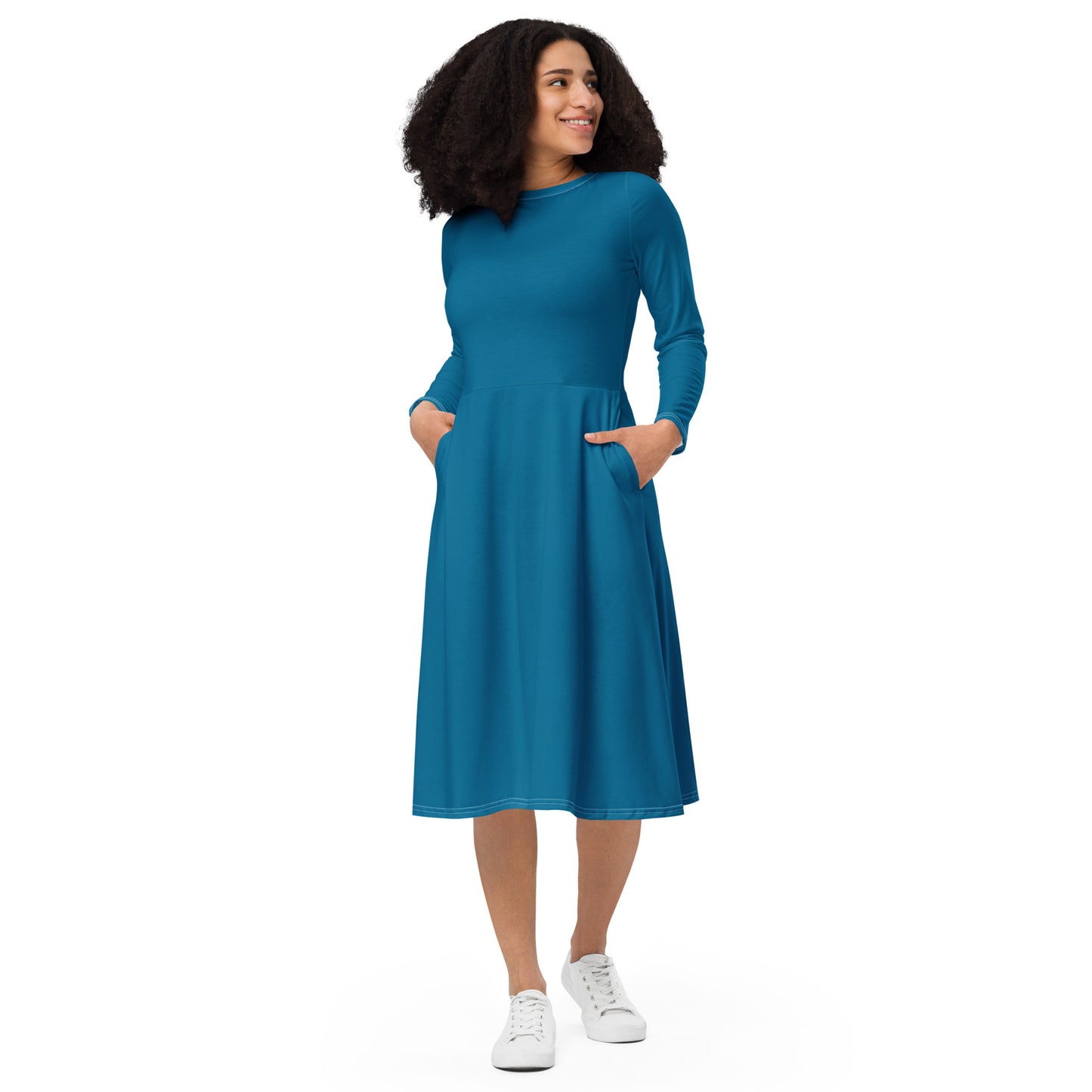 Teal midi dress