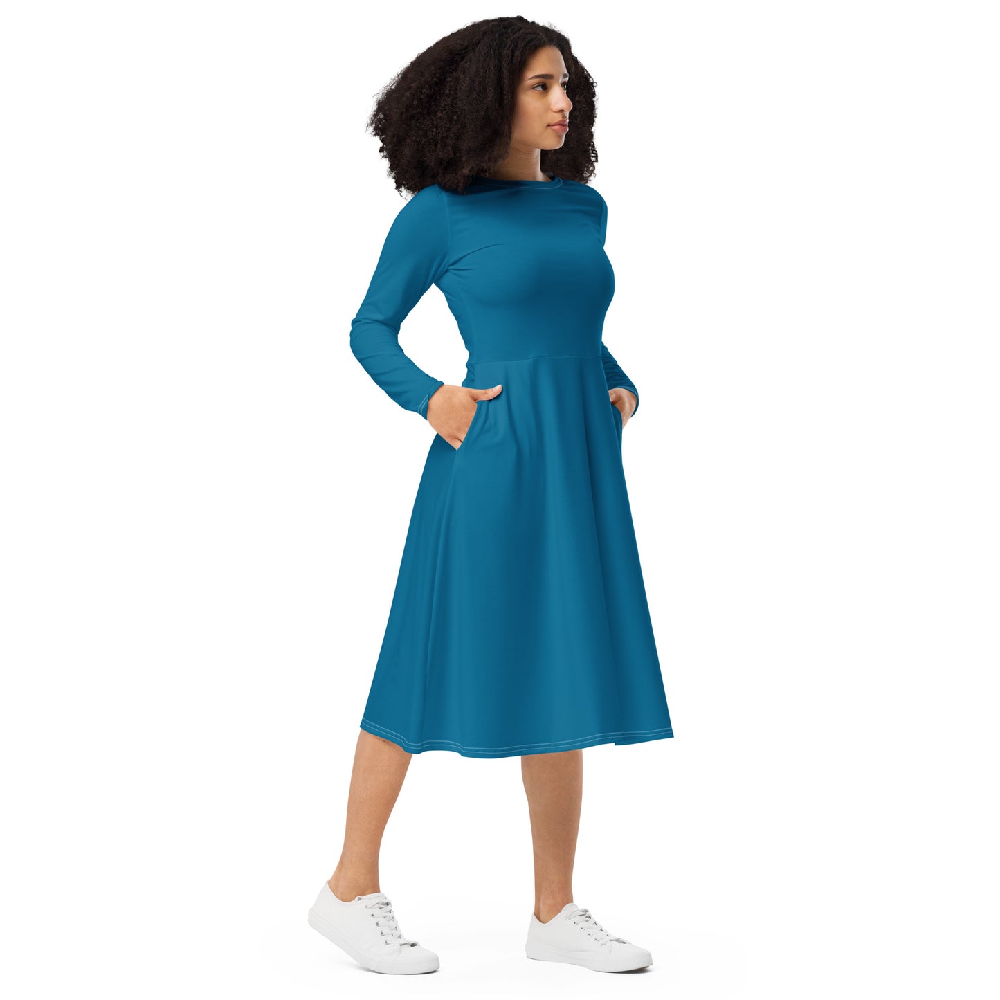 Teal midi dress