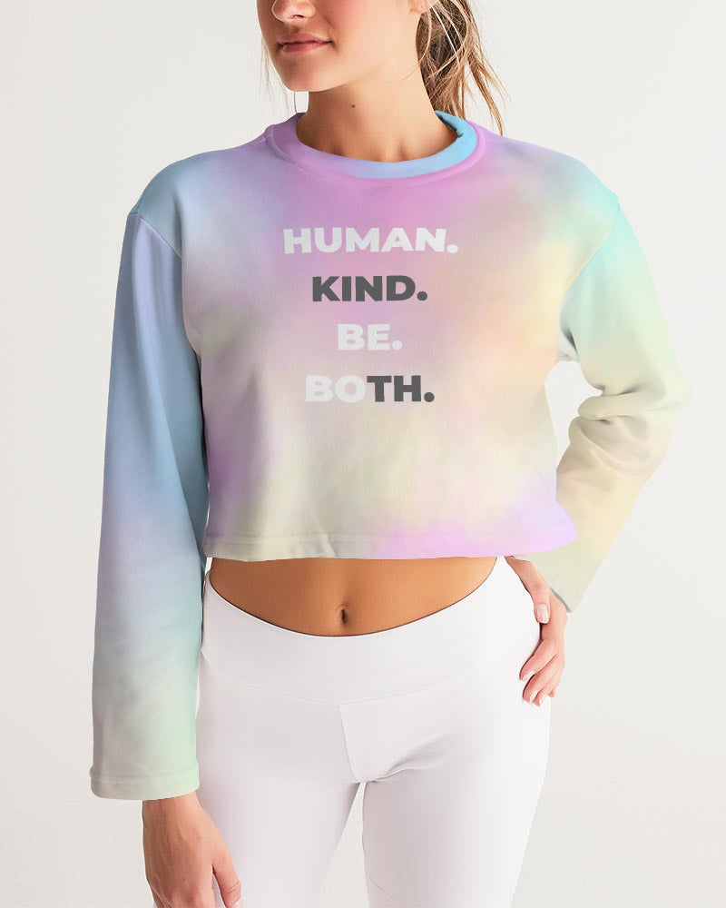 HUMAN KIND BE BOTH Women's Cropped Sweatshirt