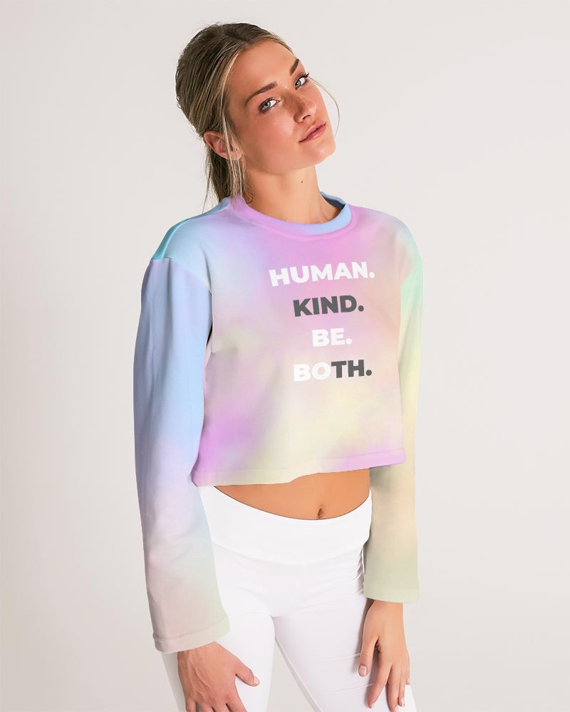 HUMAN KIND BE BOTH Women's Cropped Sweatshirt