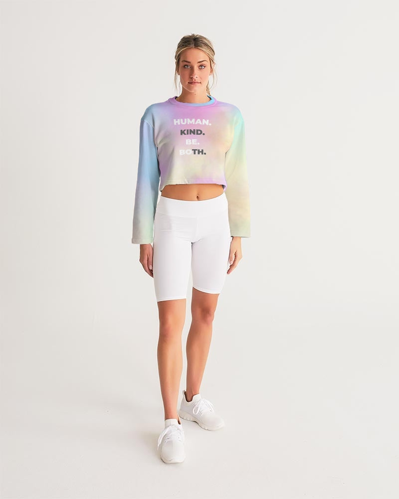 HUMAN KIND BE BOTH Women's Cropped Sweatshirt