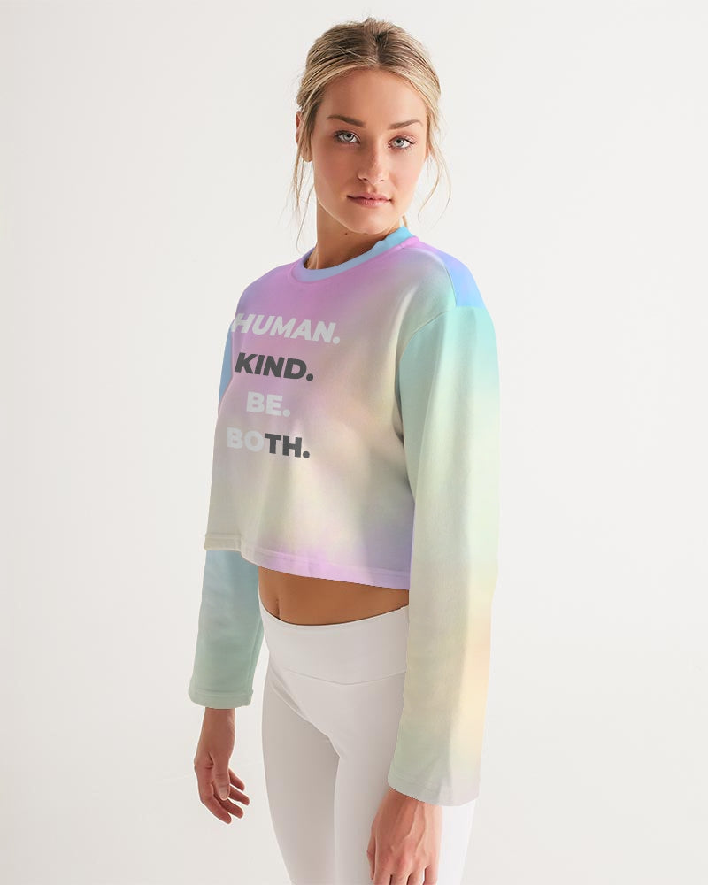 HUMAN KIND BE BOTH Women's Cropped Sweatshirt