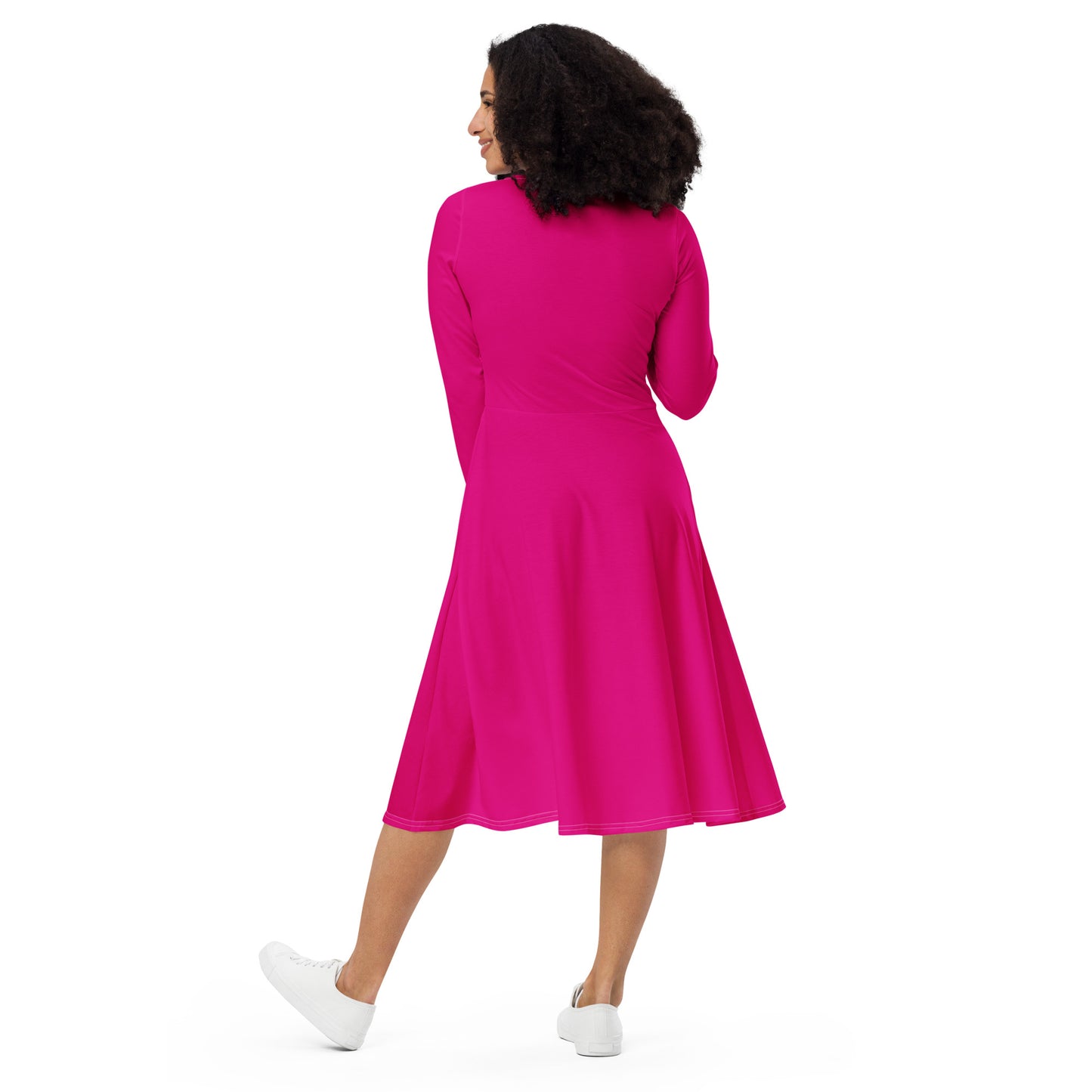 Magenta midi dress