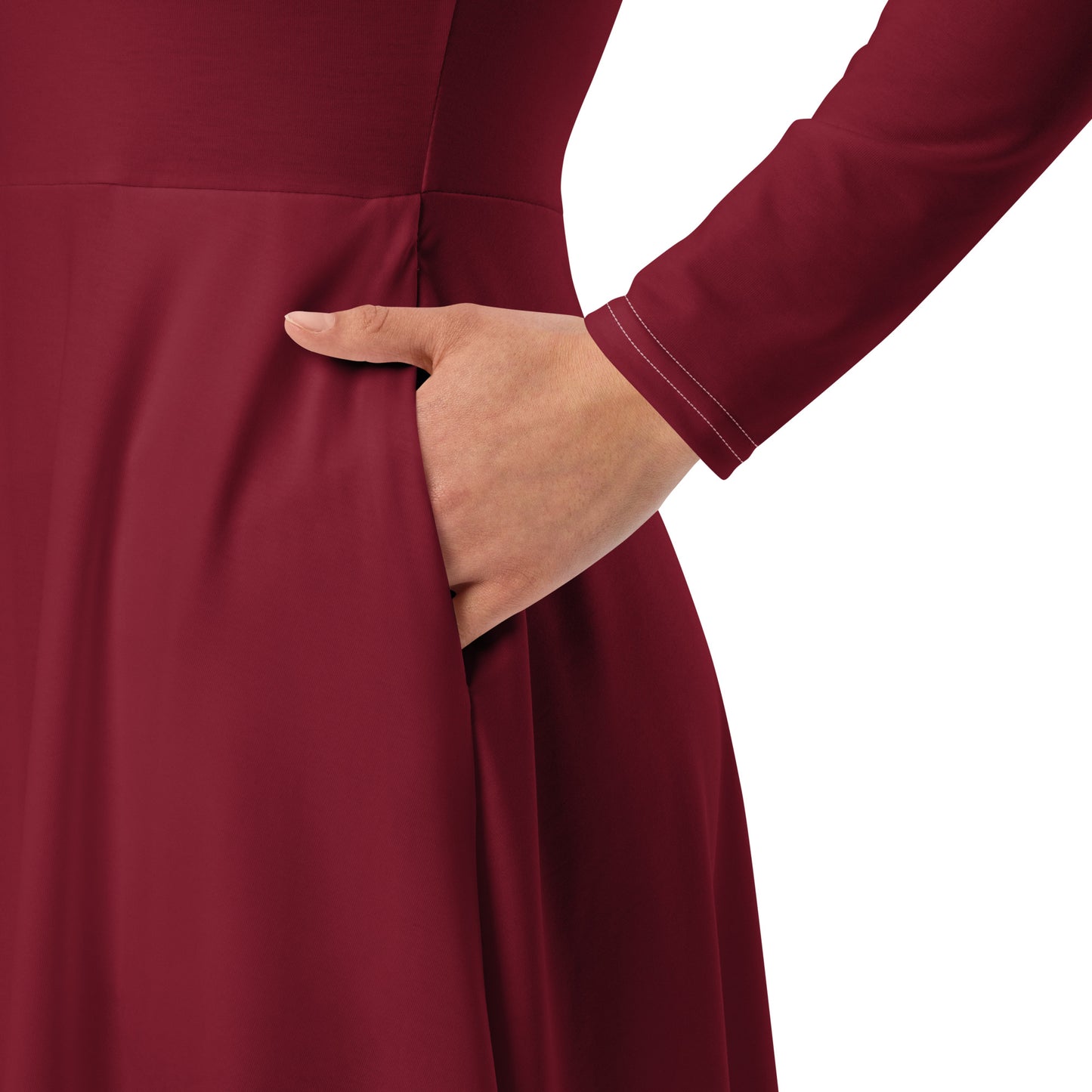 Maroon midi dress