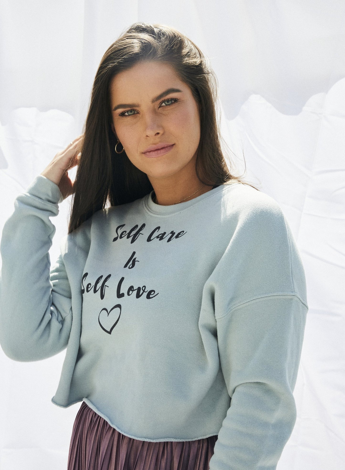 Self Care = Self Love Crop Top Sweatshirt