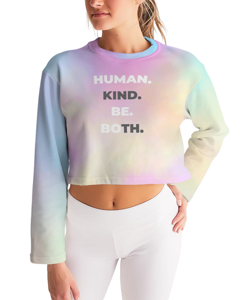HUMAN KIND BE BOTH Women's Cropped Sweatshirt