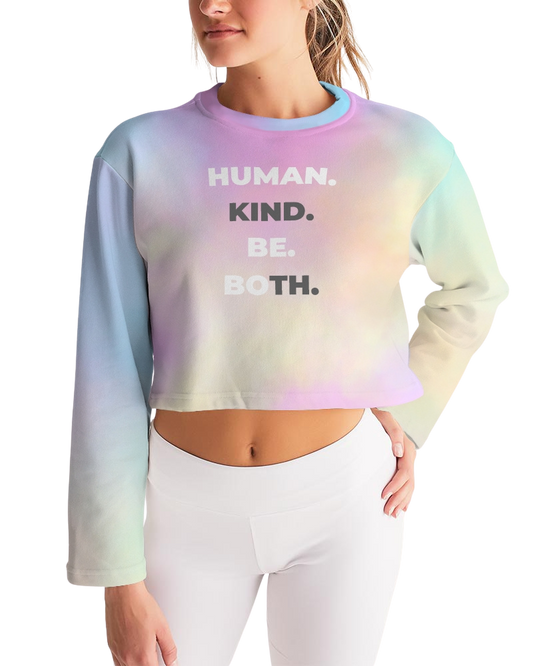 HUMAN KIND BE BOTH Women's Cropped Sweatshirt