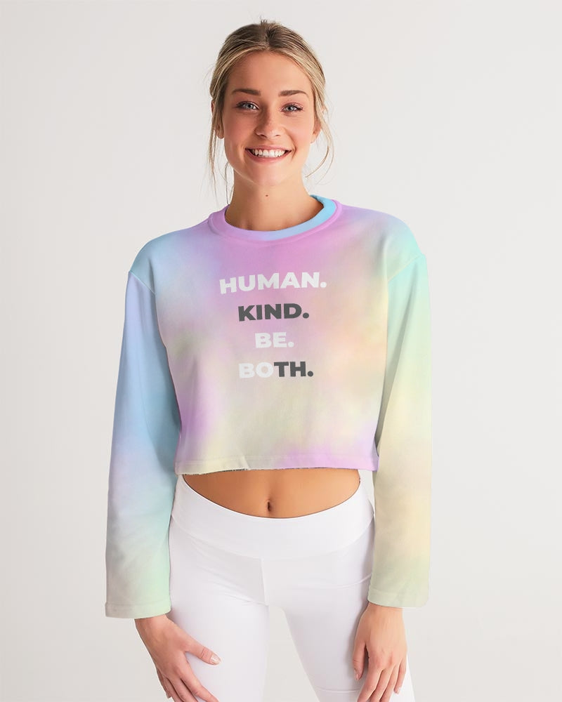 HUMAN KIND BE BOTH Women's Cropped Sweatshirt