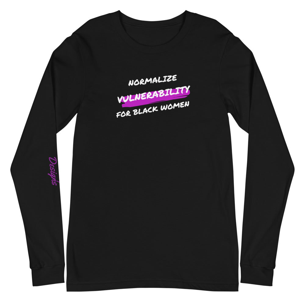 Black Woman Vulnerability Unisex Long Sleeve Tee