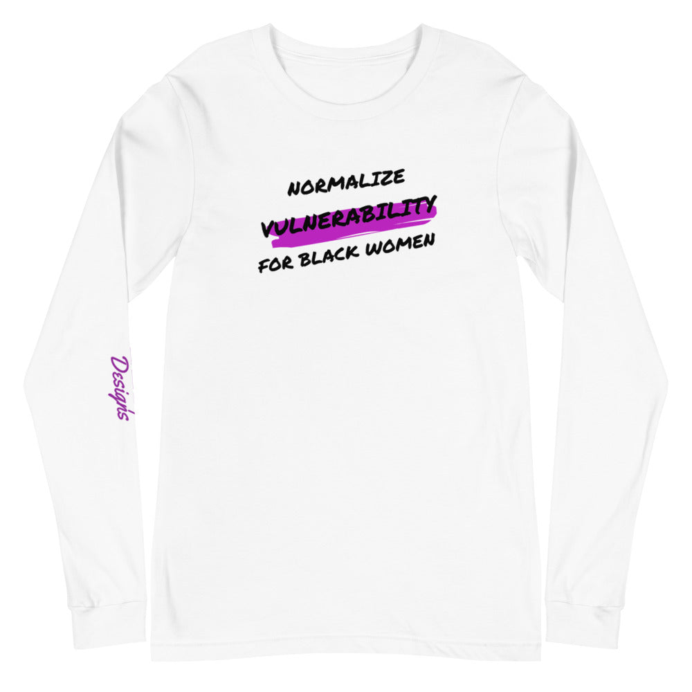 Black Woman Vulnerability Unisex Long Sleeve Tee