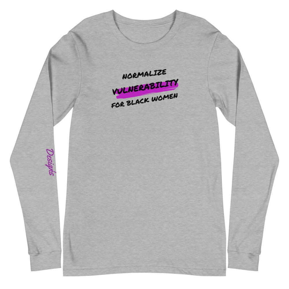 Black Woman Vulnerability Unisex Long Sleeve Tee